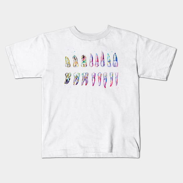 Teeth Diagram Kids T-Shirt by erzebeth